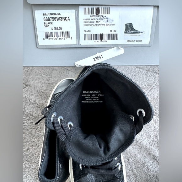 BALENCIAGA Paris Leather High Top Sneakers - Picture 12 of 12